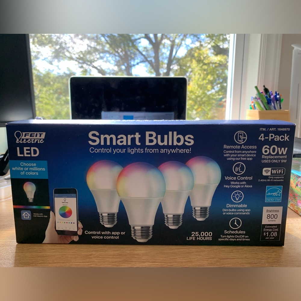 Feit Electric Wi-Fi Smart Bulbs, 4-pack
